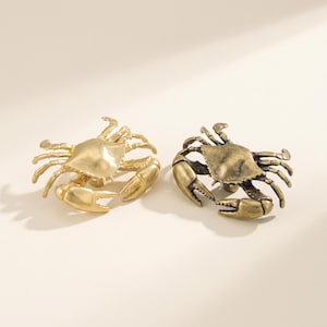 Tirador de armario con forma de cangrejo, tirador de cajón de estilo costero, herrajes náuticos para armarios, pomo de cómoda con motivos marinos, tirador para muebles de casa de playa, decoración única con temática marina.