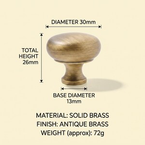 Vintage-Schrankknöpfe, runde Schubladenknöpfe, Kommodenknöpfe, Küchenschrankbeschläge, Schranktürknöpfe, Waschtischknöpfe, Möbelbeschläge Wide Knob 30mm