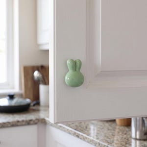 Bunny Cabinet Knobs, Rabbit Drawer Knobs, Cute Dresser Handles, Kids Room Cabinet Hardware, Nursery Furniture Knobs, Kitchen Cupboard Knob image 4