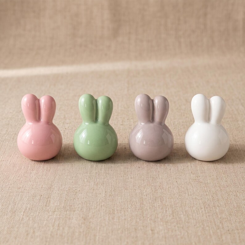Bunny Cabinet Knobs, Rabbit Drawer Knobs, Cute Dresser Handles, Kids Room Cabinet Hardware, Nursery Furniture Knobs, Kitchen Cupboard Knob image 3