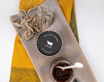So Jenny {Ceramic Serving Tray with Hand-Sculpted Rose—11.25" x 5.25"}