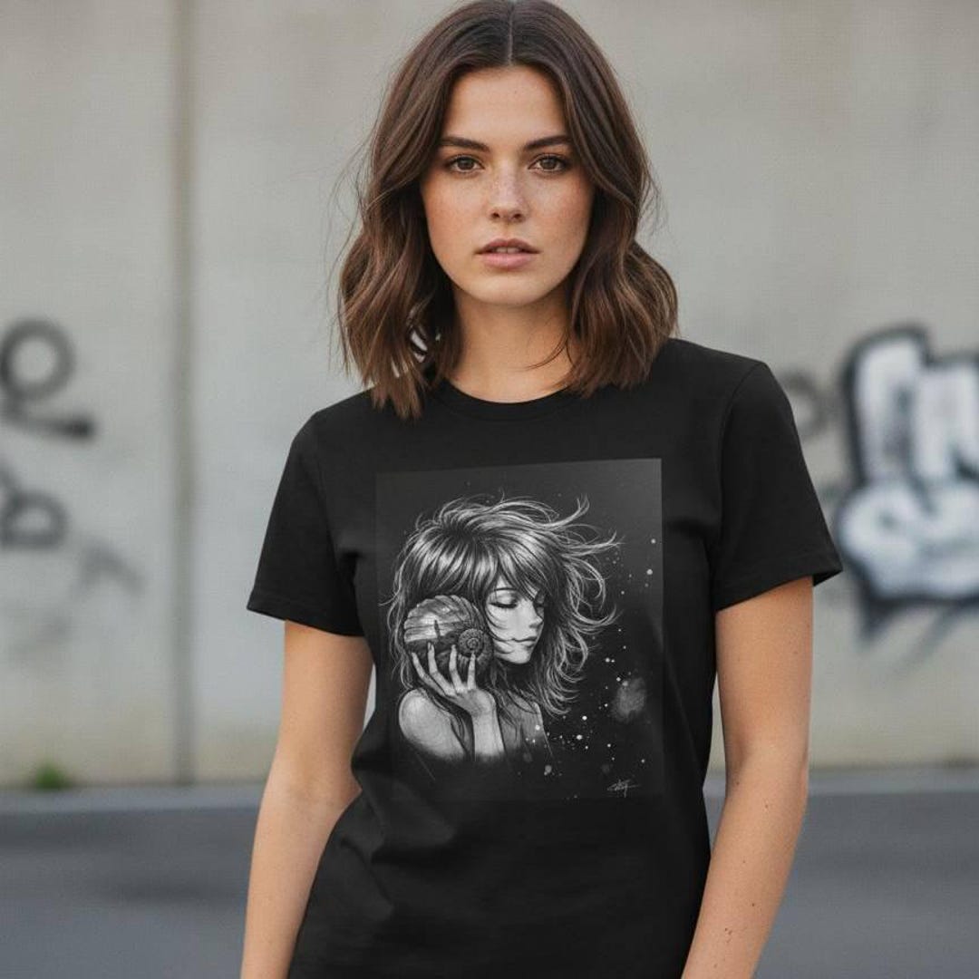ocean-girl-t-shirt-seashell-mermaid-graphic-tee-dark-fantasy-sea