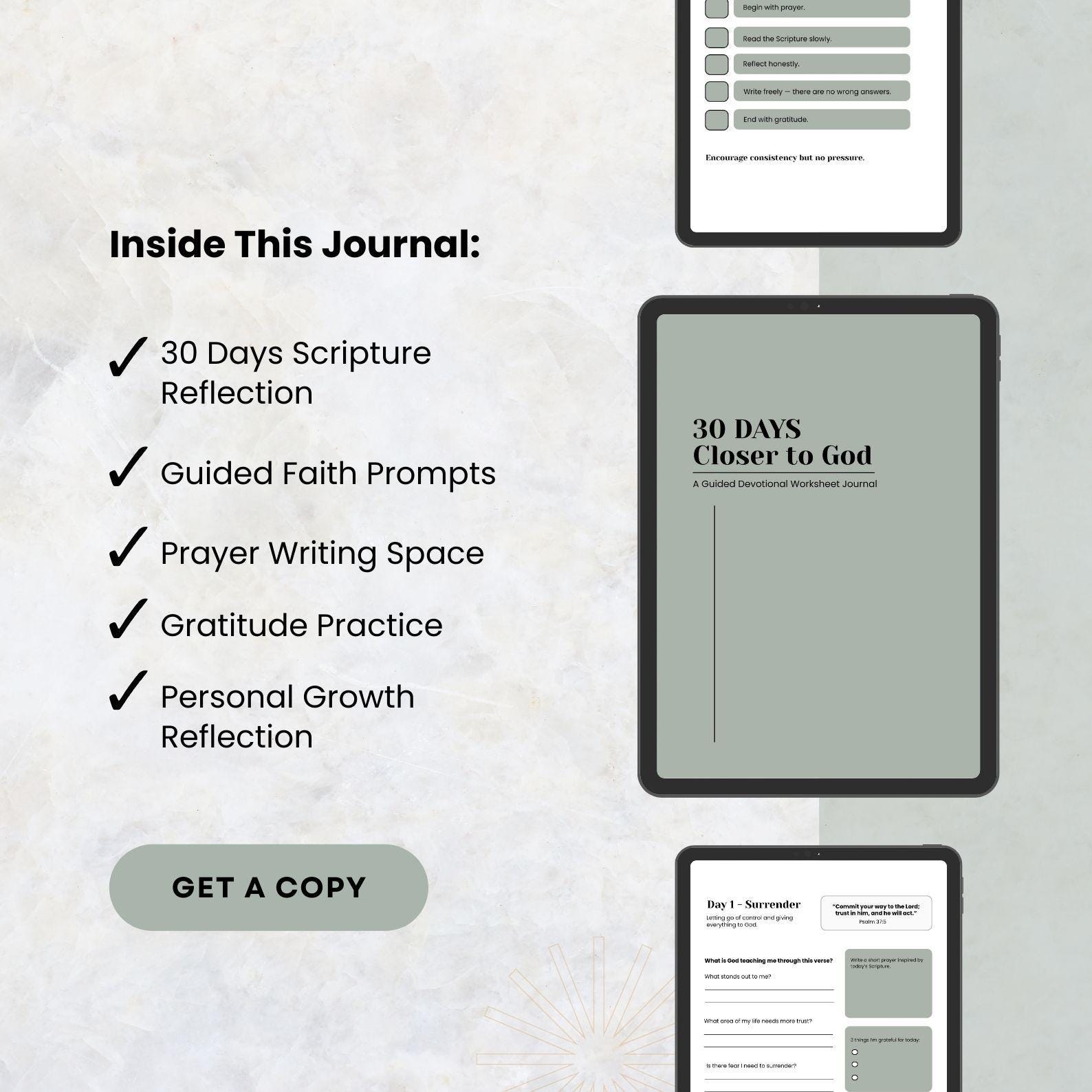 30 Days Christian Devotional Journal | Bible Study & Prayer Printable ...