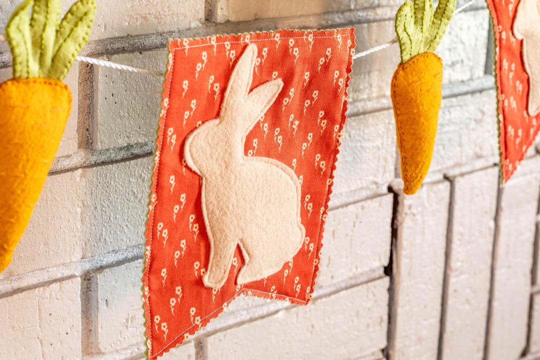 Bunny Bunting Garland Pattern | Felt Easter Banner, Cottagecore Decor ...