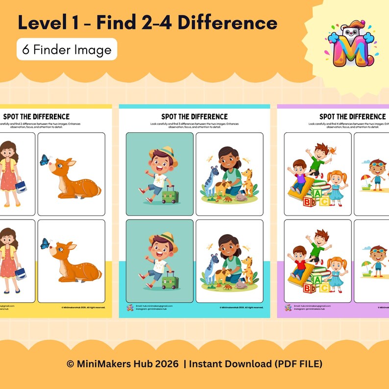Spot the Difference Printable for Kids | Visual Perception Game ...