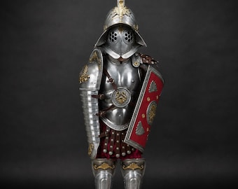 Kids Roman Gladiator Armor Costume, Roman Warrior Cosplay Outfit, Medieval Armor Set for Boys, Historical Costume, Halloween Dress Up