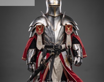Armure complète fabriquée à la main - Ensemble de cuirasse royale de chevalier médiéval - Armure en plaques d'acier de la Renaissance pour le cosplay, les GN et la présentation