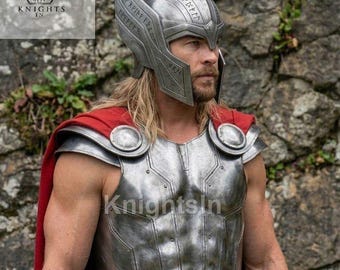 Real Metal Thor Armor with Hammer  God of Thunder Costume, Thor Cosplay Armor Set, Marvel Inspired Costume