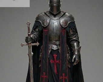 Full Body Barbuta Knight Armor – Medieval Templar Steel Suit for Cosplay & LARP | Gothic Crusader Costume