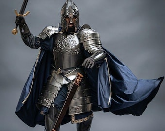 Medieval Fantasy Armor Set – Inspired by ‘The Lord of the Rings’ – Full Body Warrior Costume – Antique Black Cosplay Suit