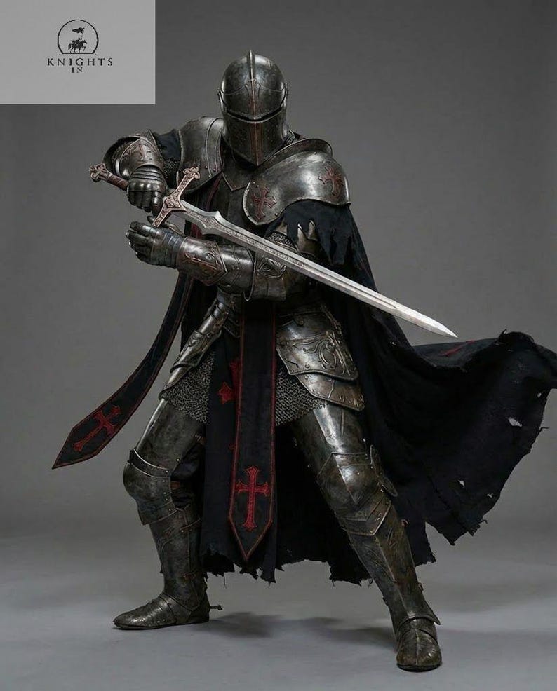 Full Body Barbuta Knight Armor – Medieval Templar Steel Suit for ...