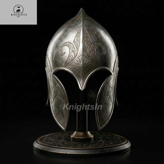 The Star of Gondor: Ancient Elven Engraved Replica Warrior Helmet | LOTR Helmet |