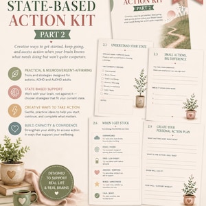 The State-Based Action digital Kit Part 2: A Neurodivergent Workbook for Getting Started, Staying on Track & Taking Action (PDF workbook)