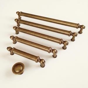 Antique Brass Cabinet Knobs and Drawer Pulls, Vintage Kitchen Cabinet Hardware, Zinc Alloy Dresser Handles, Rustic Furniture Pulls