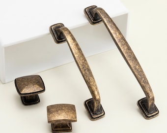 Antique Brass Cabinet Pulls, Vintage Drawer Handles, Rustic Kitchen Cabinet Hardware, Dresser Pulls, Farmhouse Door Handles for Furniture