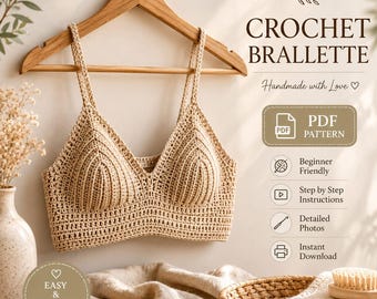 Virkat Bralettemönster | Boho Crop Top, Nybörjarvänligt (PDF-nedladdning)