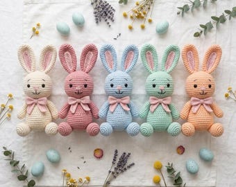 Virkat kaninmönster PDF, Amigurumi påsk, Nybörjarmönster för kaninleksak, Gosedjur, Direktnedladdning