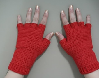 Mönster för handvirkade fingerlösa handskar – Ribbade handledsvärmare – Digital PDF (S–L)