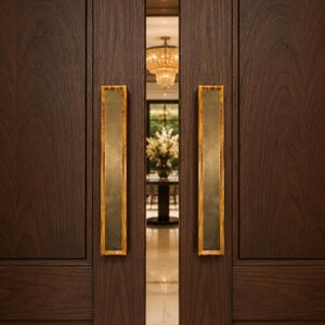 Luxury Brass Door Pull Handle, Gold Long Cabinet Handle, Modern Entry Door Hardware, Elegant Wooden Door Handle, Designer Home Decor Accents