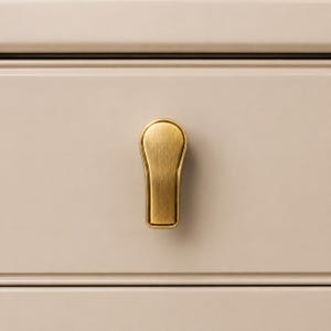 Gold Plated Cabinet Knob, Teardrop Drawer Pull Handle, Luxury Dresser Knob, Modern Kitchen Hardware, Wardrobe Door Pull
