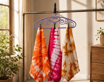 Tie Dye Cotton Napkins Set | Reusable Cloth Dinner Napkins | Farmhouse Table Decor | Handmade Boho Kitchen Napkins | Set of 2 Cotton Napkins