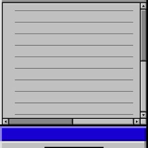 May include: A retro-style computer interface with a blue top bar displaying the word "NOTES" in white. A gray notepad area with horizontal lines is below. The bottom has a button labeled "Ok" with a cursor hovering over it.