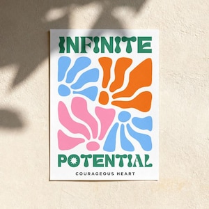 Infinite Potential Poster – Motivations Wandbild, Abstrakte Typografie Kunst, Persönliches Wachstum Poster, Modern Inspirational Wall Art
