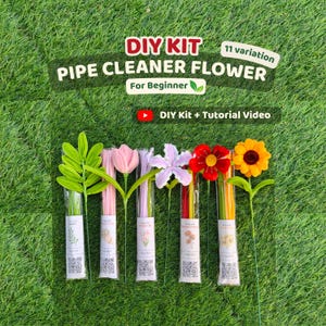 DIY Twist Stick Flower Kit with Video Tutorial | Craft Set | Pipe Cleaner