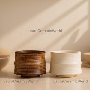 Wabi Sabi keramisk tekopp, japansk ugnsglaserad stengodsmugg, rustik espressokeramikdryck