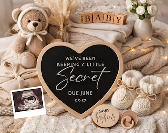 Boho Pregnancy Announcement Template, Editable Baby Reveal, Neutral Gender Baby Announcement, Minimalist Social Media pregnancy Reveal