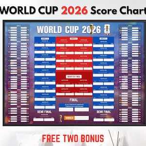 Calendario della Coppa del Mondo FIFA 2026 stampabile, tracker dei risultati di calcio, pianificatore di partite modificabile, tabella murale del torneo in PDF, tracker della fase a gironi, FIFA