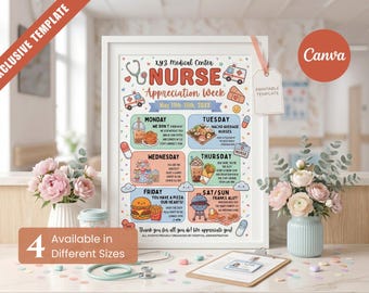Krankenschwester-Veranstaltungseinladung Canva-Vorlage, Krankenschwester-Anerkennung, bearbeitbares druckbares Element, Gesundheitsparty, medizinische Einladung, Multi-Size verfügbar