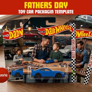 Editable Father's Day Toy Car Packaging Template, Custom Dad Gift, Printable Blister Card, Canva Editable Toy Car Package, Printable/ Gifts