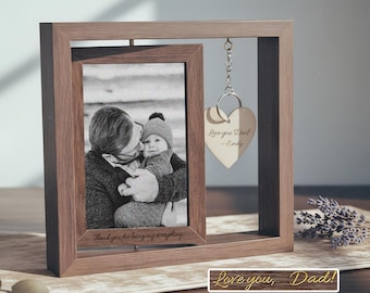 Marco de fotos personalizado para papá, regalo personalizado para el padre con grabado, marco de fotos significativo, recuerdo del Día del Padre de parte de los hijos, recuerdo para el recuerdo