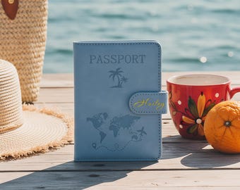 Custom Name and Logo Travel Wallet, Personalized Passport Cover & Luggage Tag Set, Graduation Gift, Bridesmaid Gift, Vacation Accessory