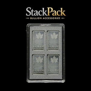 Estuche para 20 lingotes de plata de 1 gramo, gris, 999 £, StackPack, Reino Unido