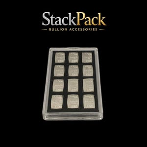Estuche con 12 lingotes de plata Valcambi de 1 gramo, 1 g, 999 £, StackPack, Reino Unido