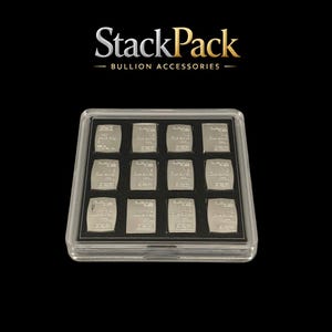 Estuche con 12 lingotes de plata Valcambi de 1 gramo, 1 g, 999 unidades, paquete apilado, Reino Unido, SQ