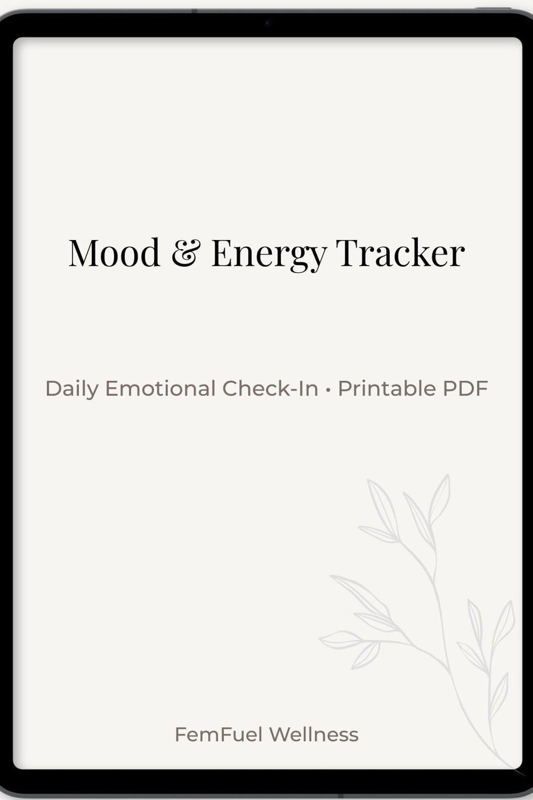 Mood & Energy Tracker Printable | Daily Emotional Check-in | Self-care ...