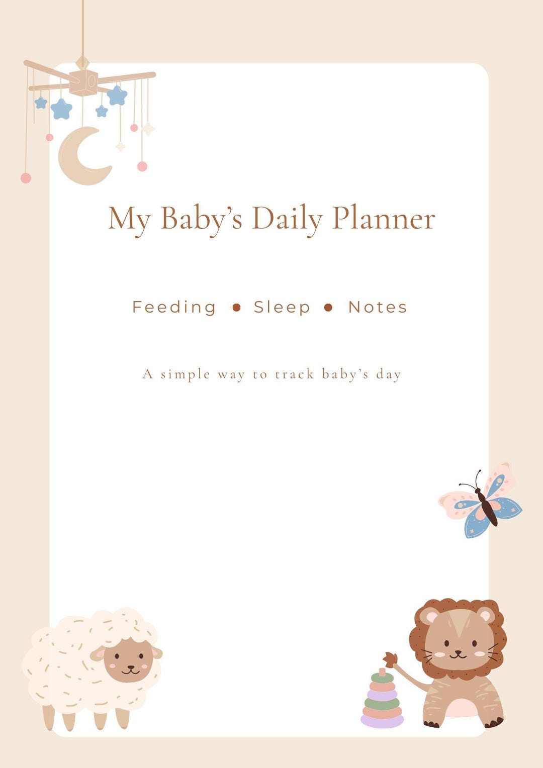 Baby Tracker Printable | Newborn Daily Log | Feeding & Sleep Planner ...