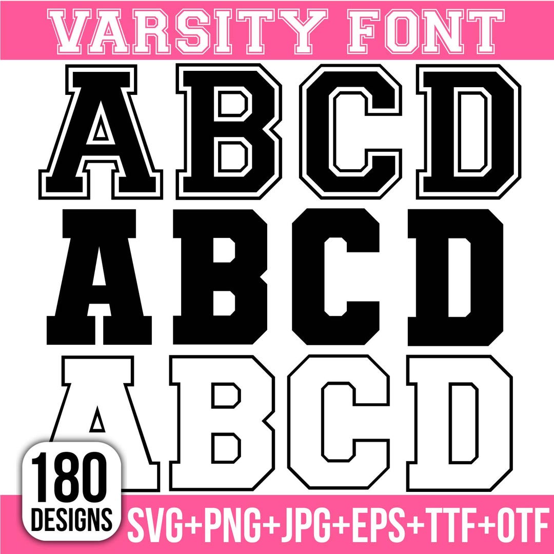 Varsity Font Svg, Varsity Letters Svg, Varsity Alphabet Svg, Sports Svg ...