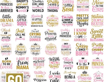 Pacchetto di file SVG per bambina carina, SVG per body divertente per neonati, SVG per neonati, SVG per neonate, SVG per baby shower, SVG per bambina adorabile, Cricut per Cricut