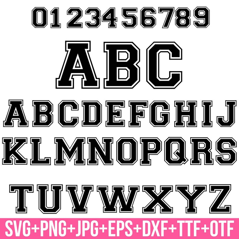 Varsity Font Svg, Jersey Font Svg, Sports Svg Alphabet, Varsity Letters ...