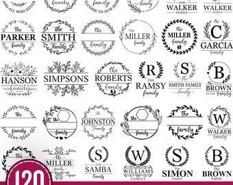 Pacchetto di file SVG per monogrammi di famiglia, insegna con nome di famiglia, pacchetto di file SVG per monogrammi, file SVG per monogrammi divisi, file SVG per cognomi, file SVG per il taglio con Cricut e Silhouette.