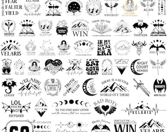 Pacchetto SVG di Acotar Velaris, Acotar della città stellare di Velaris, SVG di The Night Court, Corte dei sogni, Quarta ala, SVG di Sarah J Maas, per Cricut