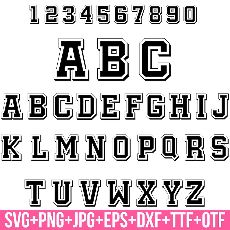 Varsity Font Svg, Jersey Font Svg, Sports Svg Alphabet, Varsity Letters ...
