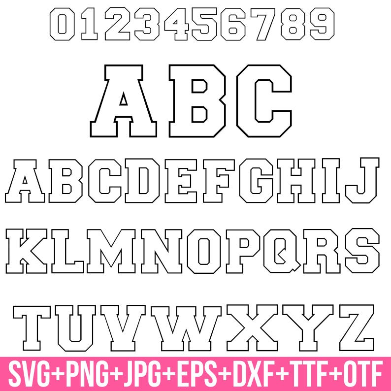 Varsity Font Svg, Jersey Font Svg, Sports Svg Alphabet, Varsity Letters ...