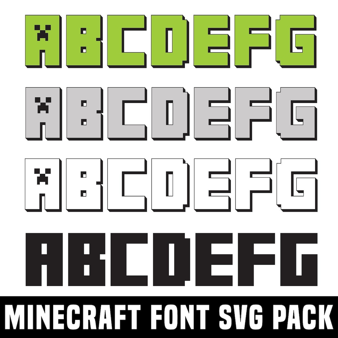 Minecraft Font Svg, Minecraft Alphabet, Minecraft Letters, Minecraft ...