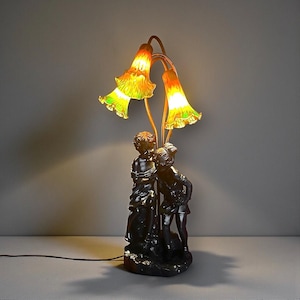 Globe Tulipe / Abat-jour En Verre Ambré Vintage - Déco Luminaire, Made In France