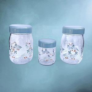 Lot of 3 Le Parfait Goose Glass Jars, France, 1980s